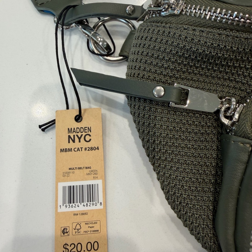 STEVE MADDEN NYC Crossbody Blingy Bag Loden Green Adjustable Strap - Picture 2 of 5